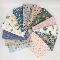 Cotton Fabric Floral Printed Twill Cloth DIY Handmade for Sewing Quilt Cover Sheet