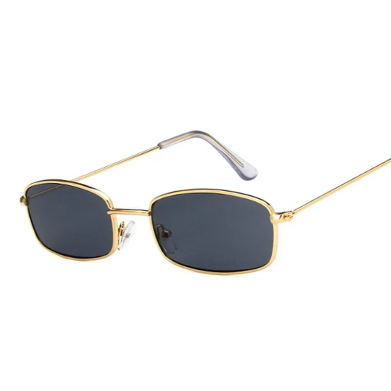 Metalowe kwadratowe okulary przeciwsłoneczne Kobieta Retro Marka Podróż Małe prostokątne okulary przeciwsłoneczne Mężczyzna Czarny Żółty Czerwony Lustro Vintage Oculos De Sol