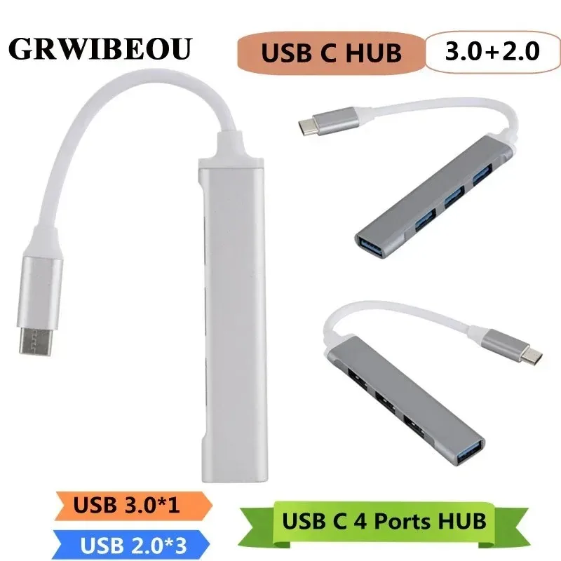 

USB C HUB USB 3.0 3.1 Type C 4 Port Multi Splitter Adapter OTG For Xiaomi Lenovo Macbook Pro Air PC Computer Notebook Accessory