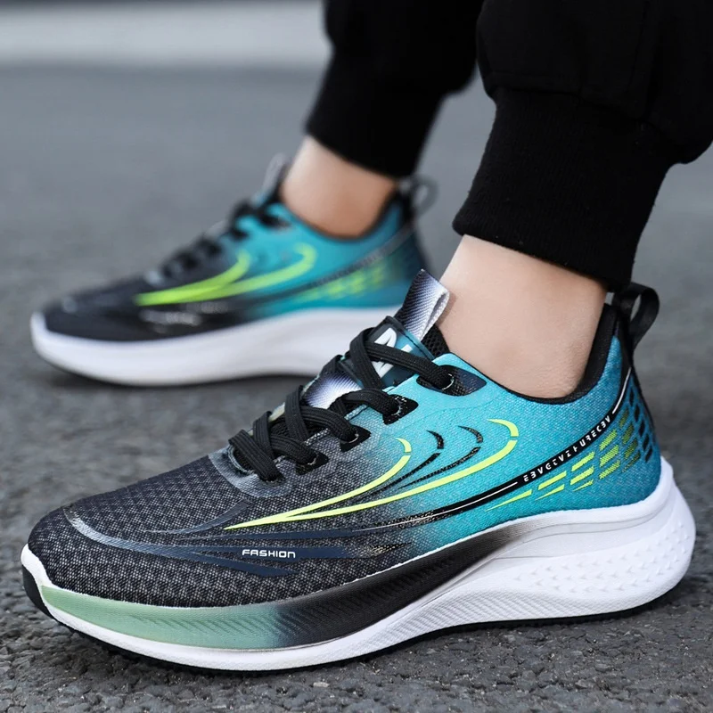 

Fashionable Running Shoes for Teens Spring New Style Outdoor Daily Wear Breathable Mesh Upgraded PU Material round Toe PVC Ou...