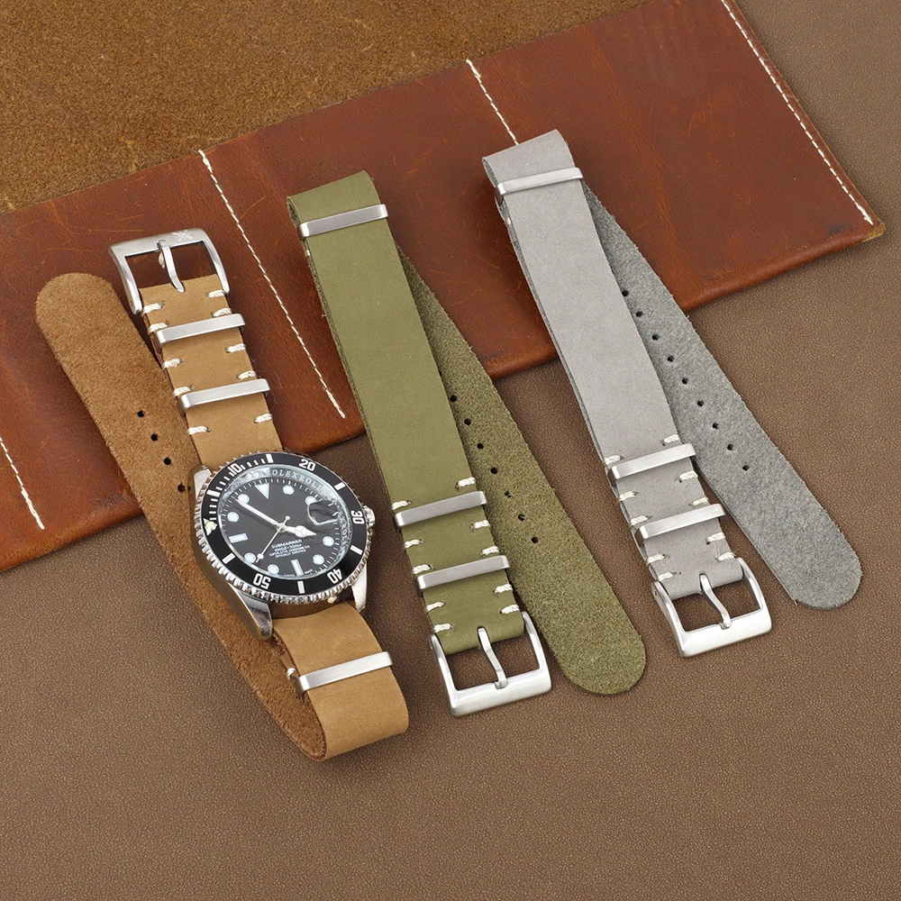18mm 20mm 22mm Soft Nubuck Leather Watch Strap for Seiko for Omega Comfortable Bracelet Universal Replacement Wristband