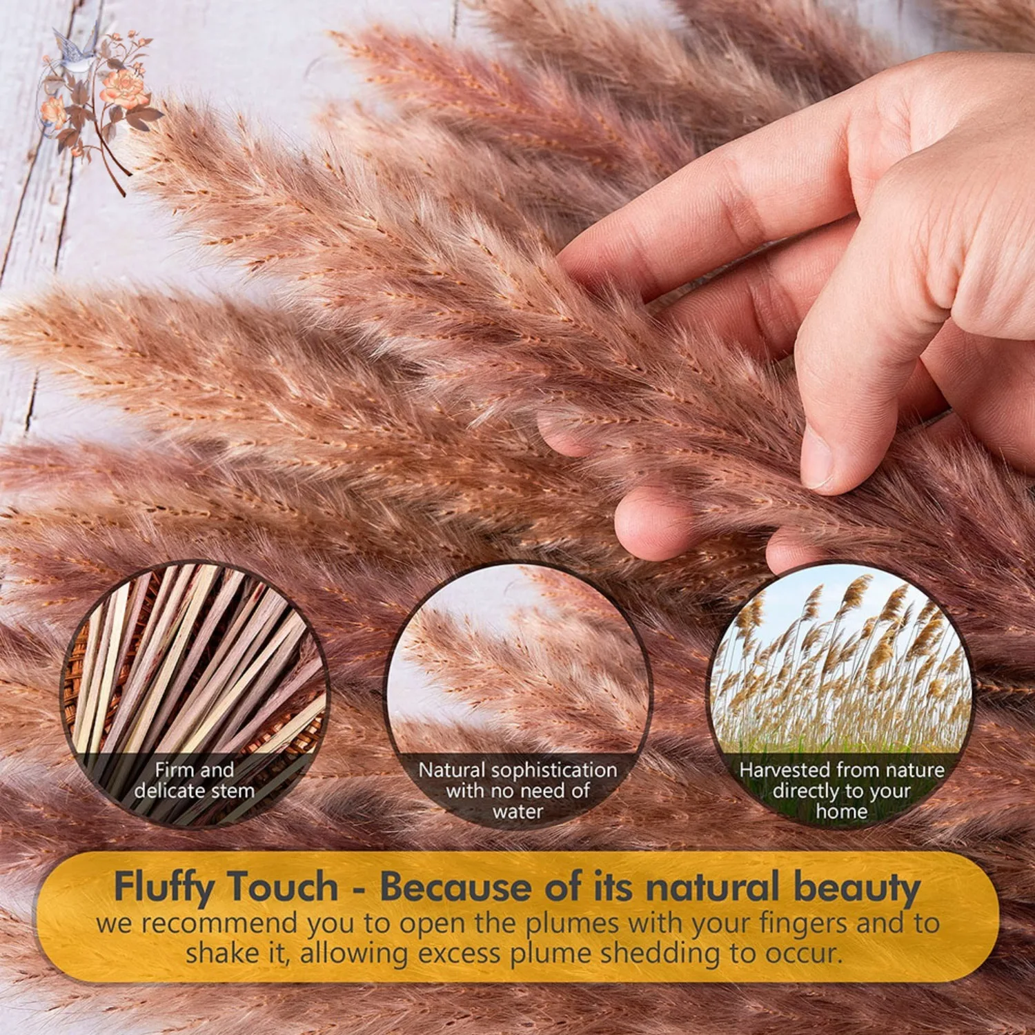 30Pcs Fluffy Reed Real Pampas Grass Boho Home Room Decor Dried Flowers Natural Phragmites Wedding Decoration Photography Props