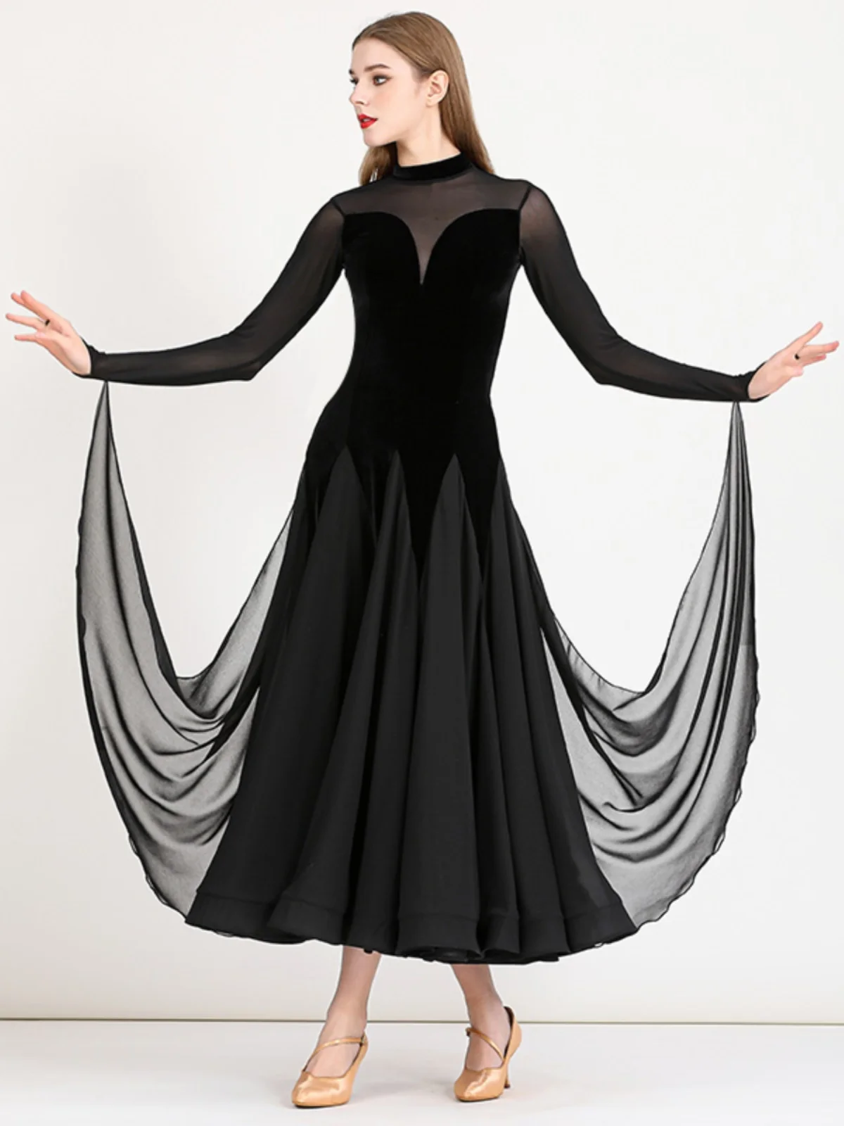 2025 femme adulte robe de danse moderne velours salle de bal danse pratique vêtements pratique vêtements My885
