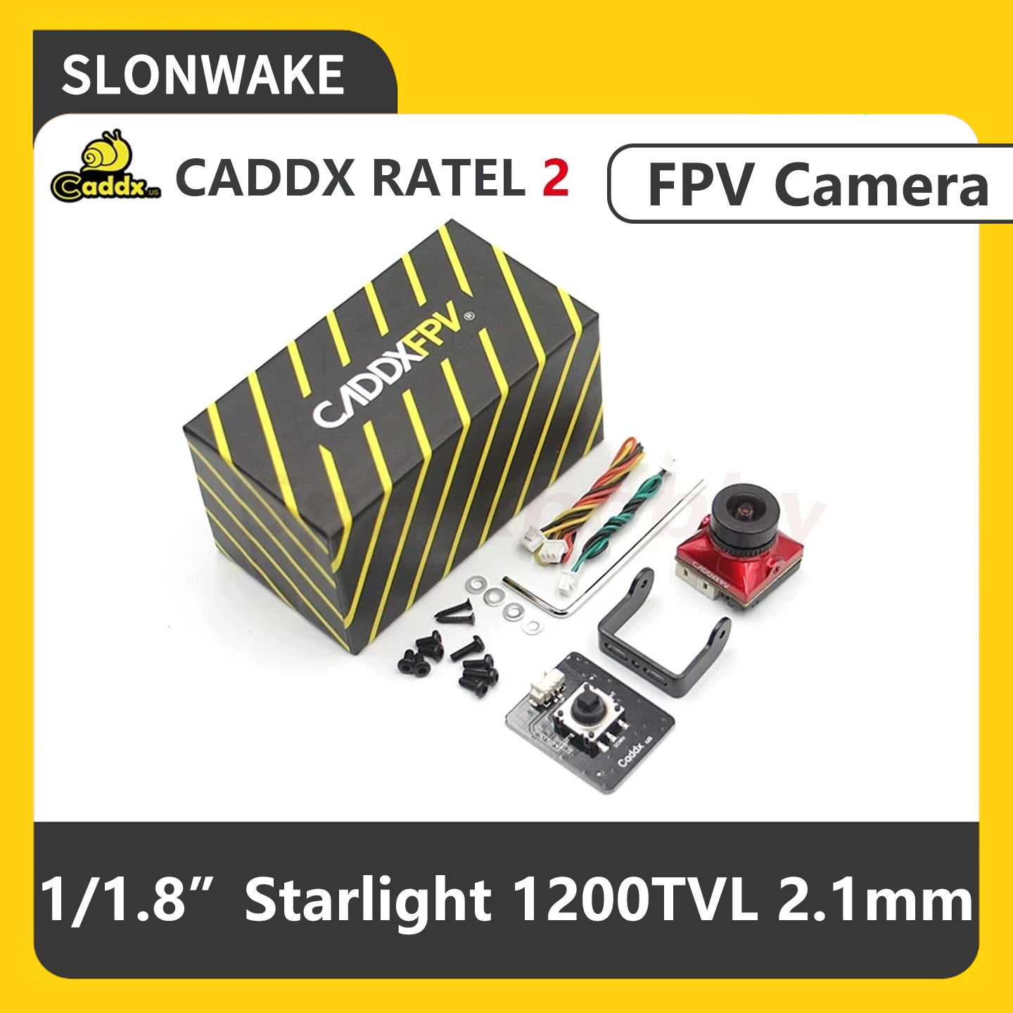 Over 10Km VTX 2W Wireless Microphone Transmitter+Caddx Ratel2 Starlight 1200TVL FPV Camera with 5 inch Monitor For RC view 4