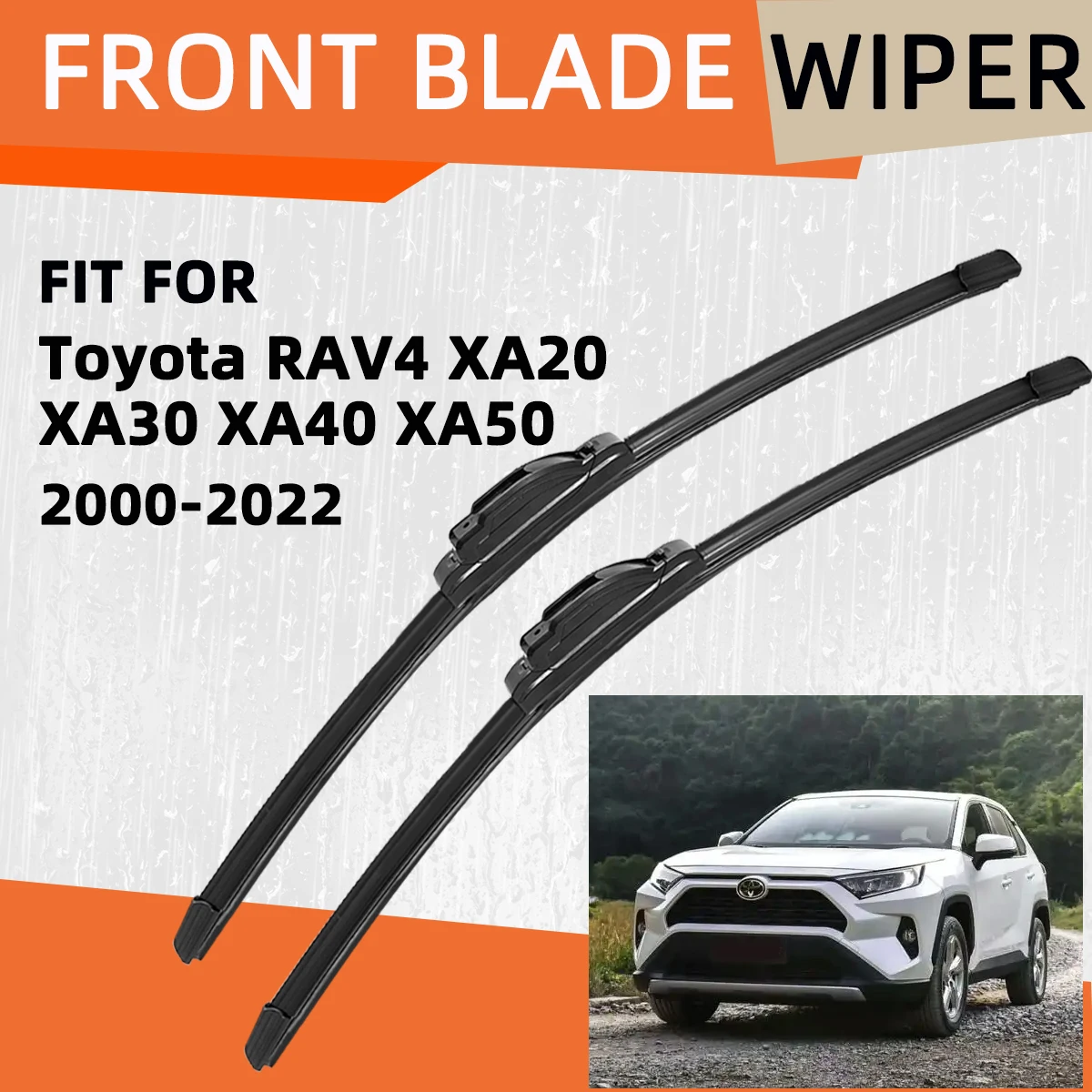 Двойные резиновые автомобильные дворники для Toyota RAV4 XA20 XA30 XA40 XA50, щетки с передним лезвием, резак, аксессуары, детали стеклоочистителя ветрового стекла