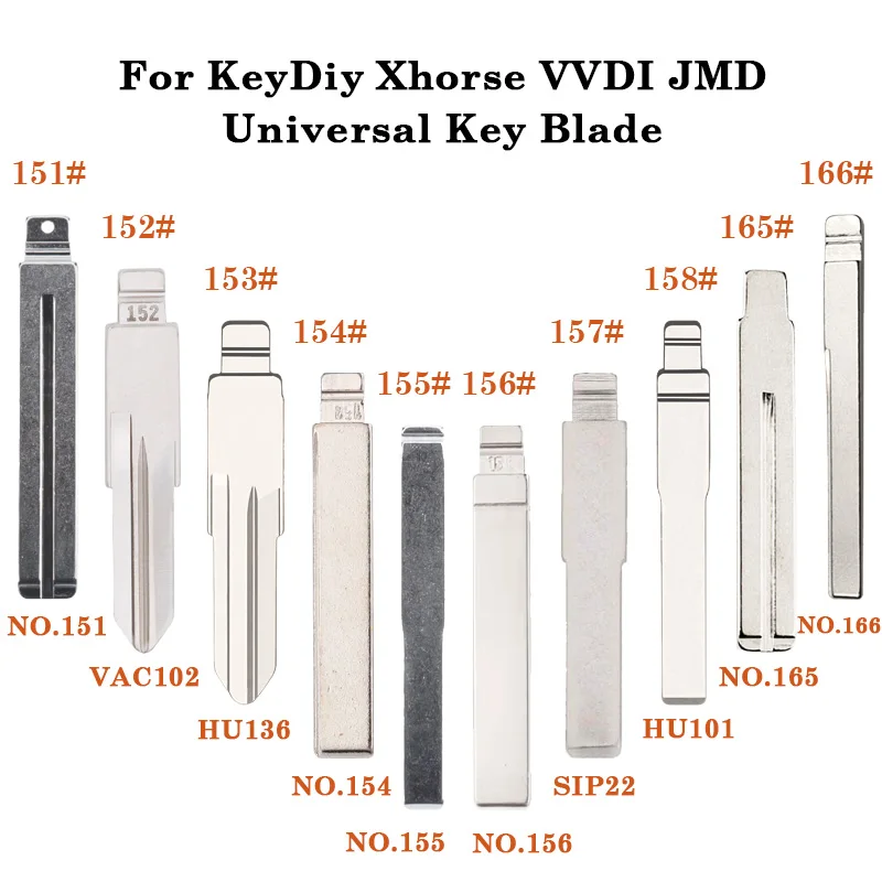 151-166 #   Universele Ongesneden Afstandsbediening Flip Autosleutel Blank Blade Voor KeyDiy KD Xhorse VVDI JMD Voor Renault Chery Hyundai Kia Fiat Ford