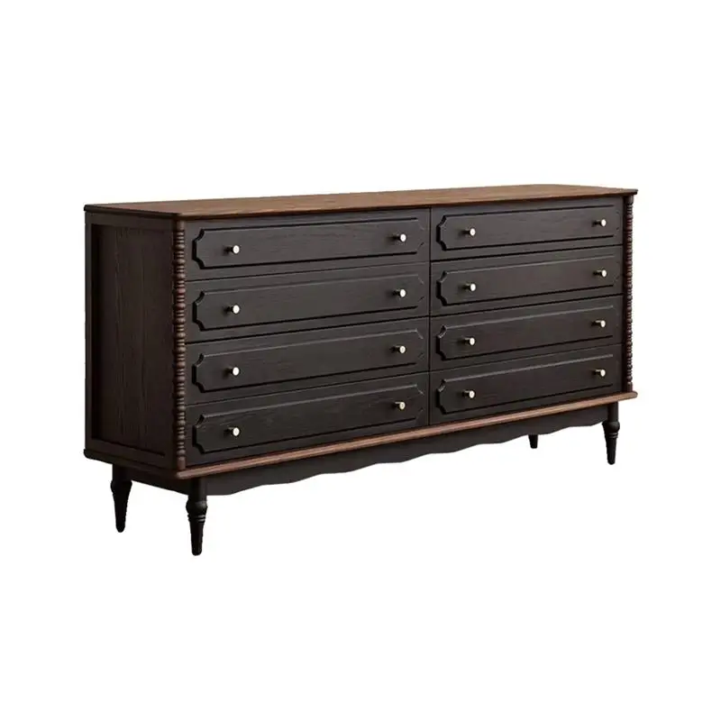 

French solid wood chest, living room bedroom storage locker, retro chest of drawers