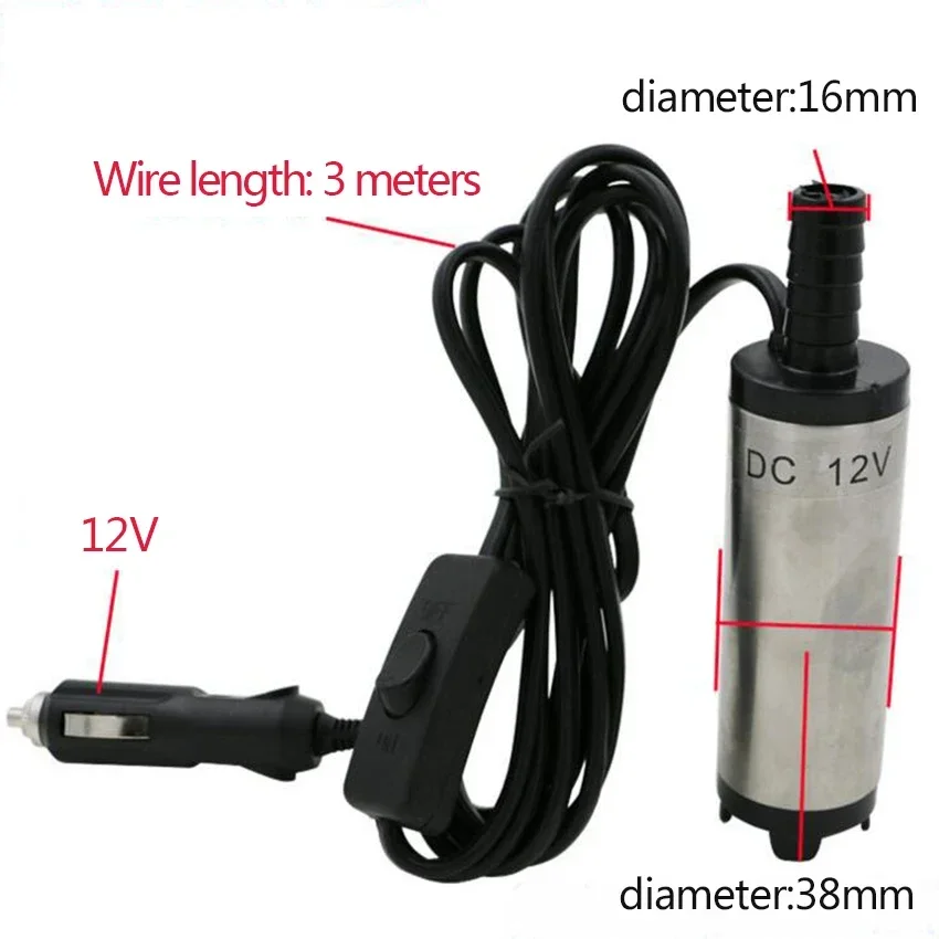 12V 24V DC electric submersible pump for pumping diesel oil water ,Stainless steel shell,12L/min,fuel transfer pump перекачки