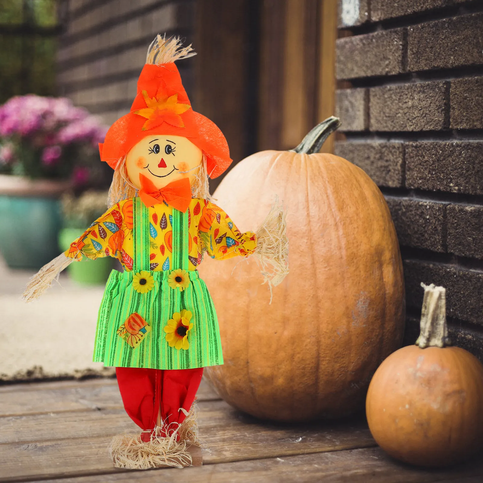 Small Fall Scarecrow Yard Stake Decorations Standing Garden Stake Halloween Porch Outdoor Rustic Farmhouse Seasonal Display