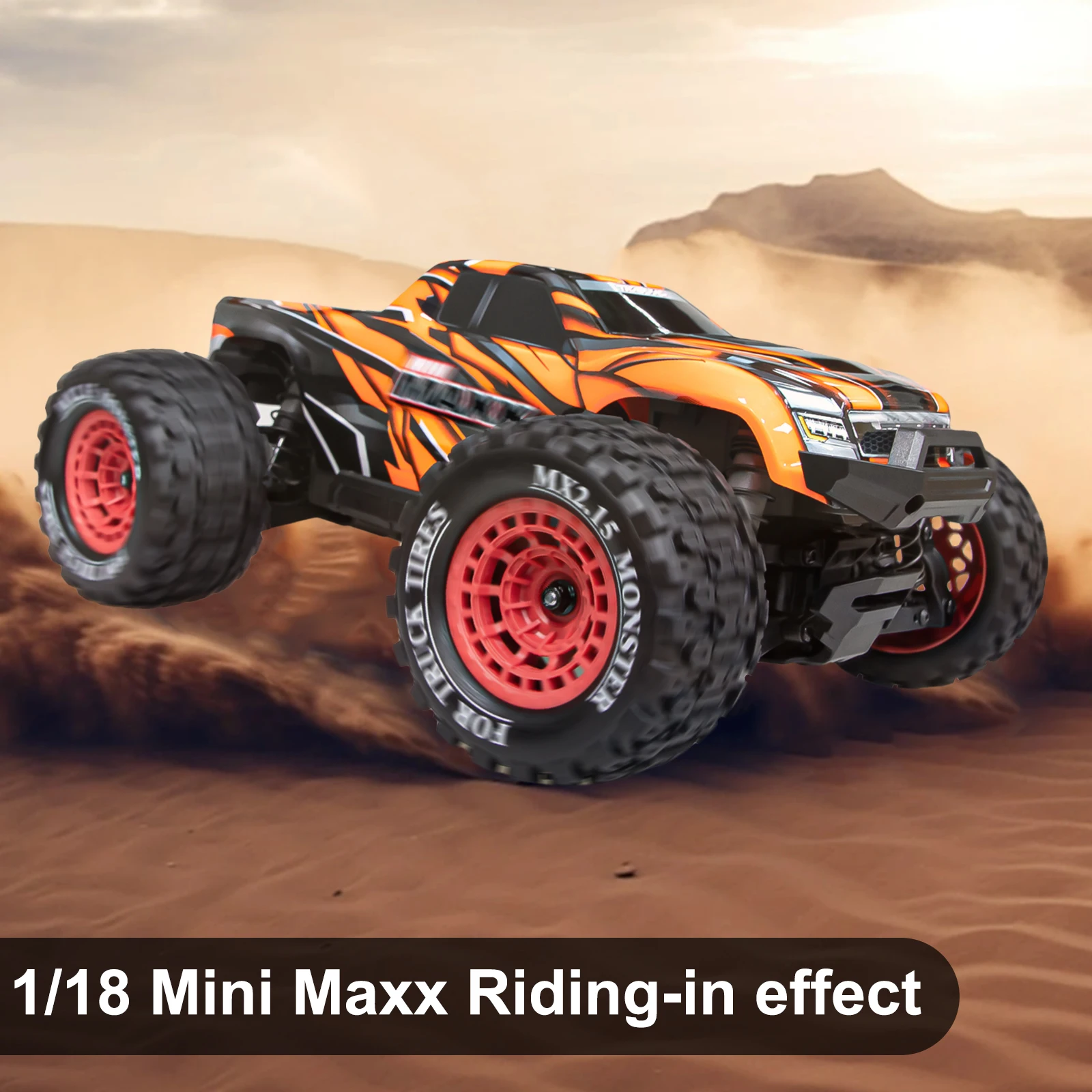 OKHL 4개 100mm MX2.15인치 비드락 휠 림 고무 타이어 세트 (스폰지 인서트 포함) 1/18 미니 맥스 RC카 업그레이드 부품