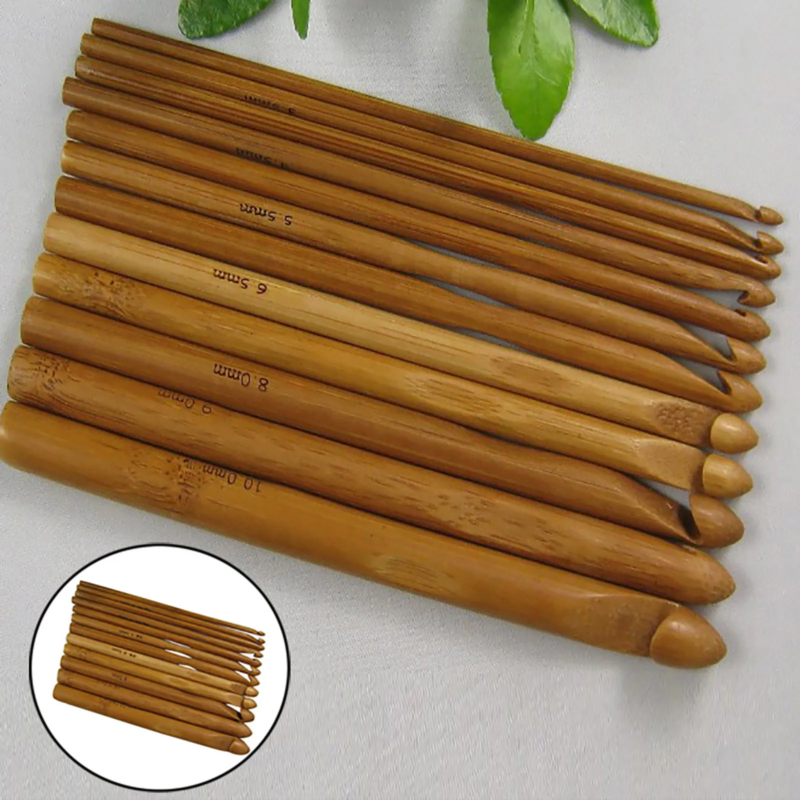 Crochet Hook Carbonized Garden Bamboo Crochet 12 Number Sweater Needle Crochet Knitting Tool Crochet Kit набор для творчества