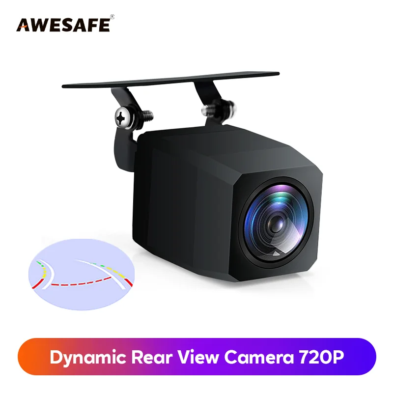 AWESAFE Dynamic Trajectory Tracks Parking Line Car Rear View Camera  720P Resolution Water Proof 150° for AWESAFE DVD