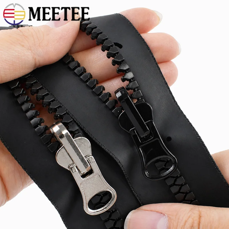 

10M Waterproof Resin Zipper Roll 5#8# Continuous Zip Tape with Sliders for Tent Raincoat Door Zips Repair Kit Sewing Accessories