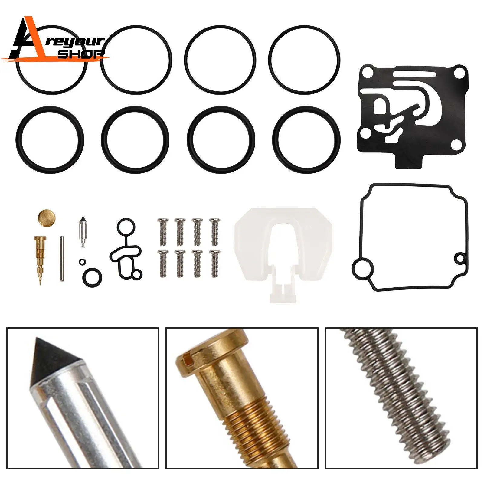 Areyourshop المكربن Carb إعادة بناء عدة لياماها F50-T50hp 4 السكتة الدماغية 01-04 62Y-W0093-11-00 ​ 62Y-W0093-10-00