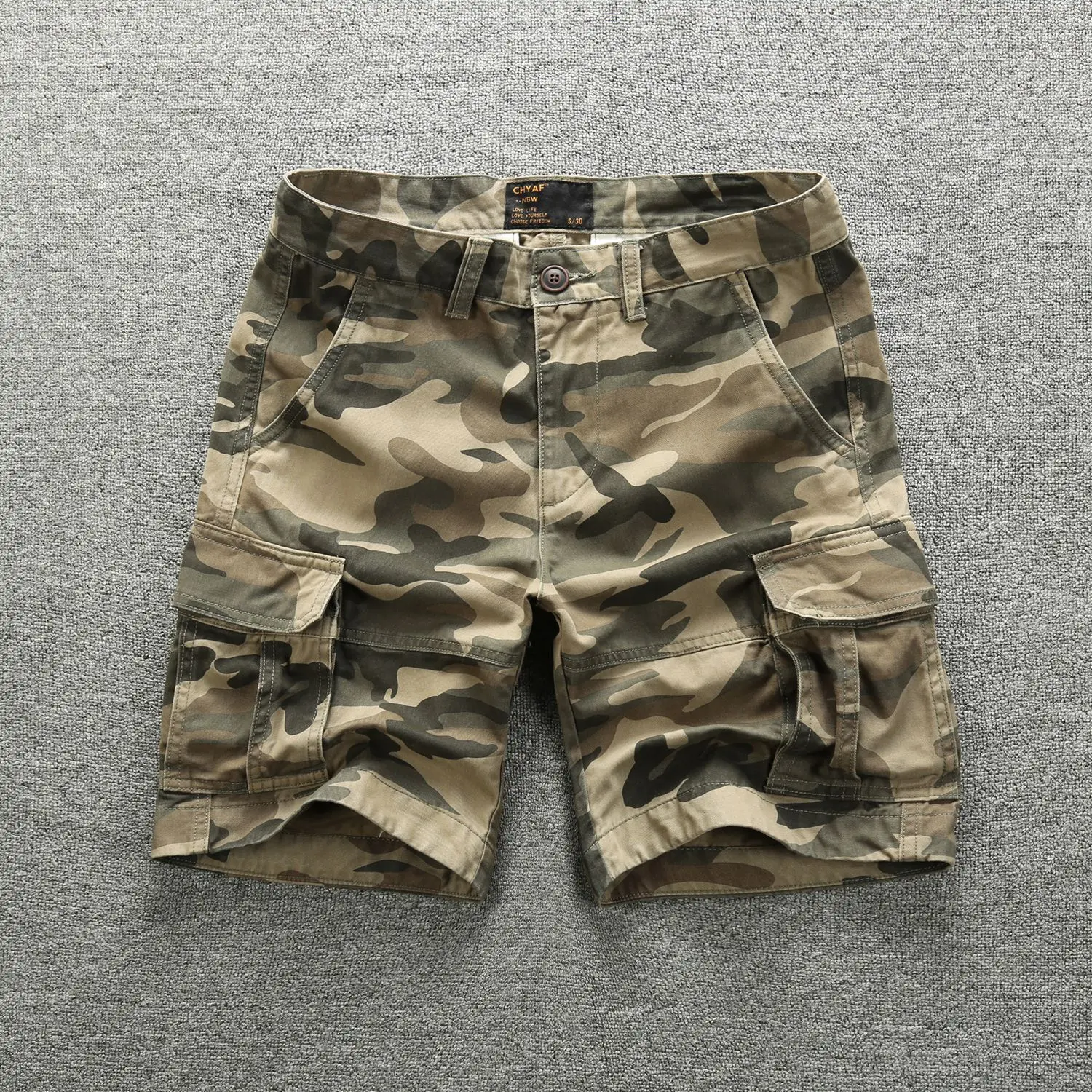 Desert Jungle Camouflage Cotton Shorts for Men American Workwear Casual Half Pants Youth Male Vintage Multi Pockets 2024 Summer