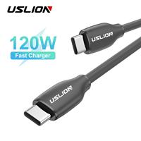 USLION 120W USB C to Type C Fast Charging Cable For iPhone 15 Pro Max Oneplus 12 Xiaomi 14 POCO Liquid Silicone Phone Data Cord