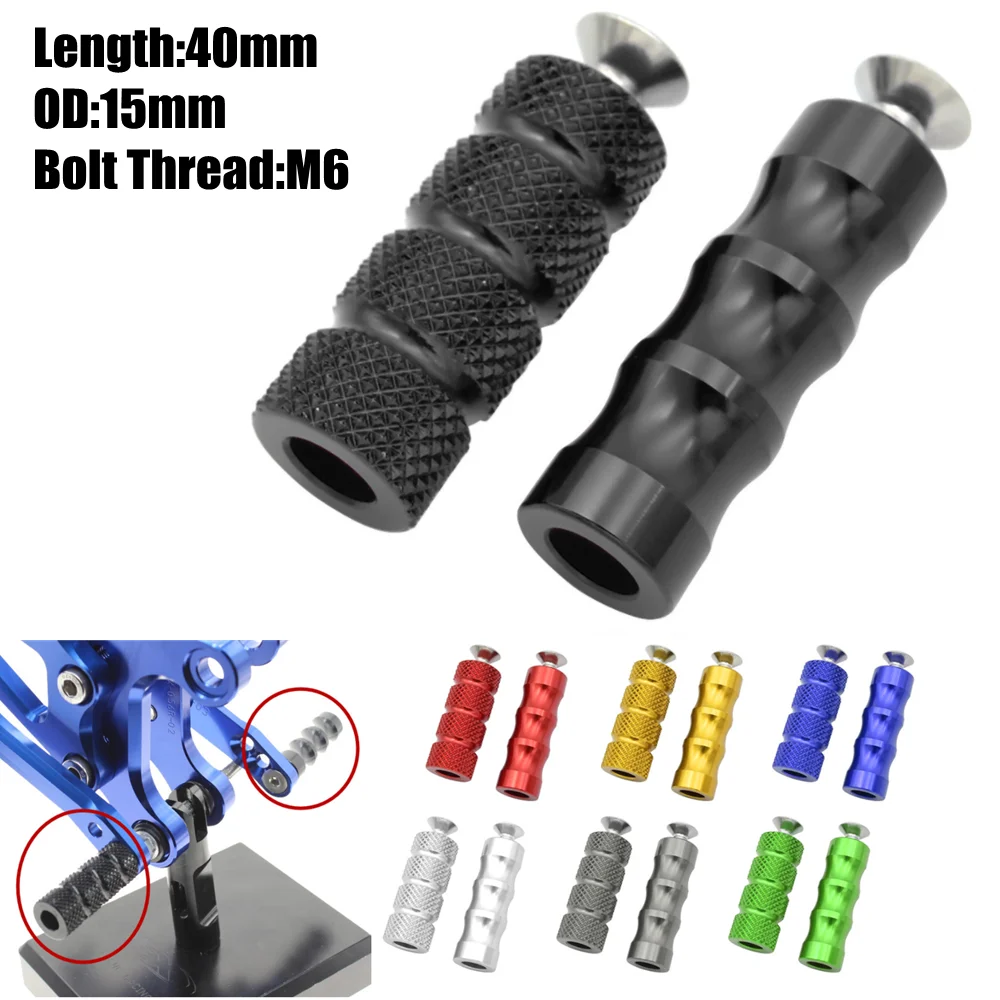 CNC M6 Racing Gear Shift Lever Peg Brake Pedal Shifter Foot Pegs Motorbike Footrests Footpeg Universal Motorcycle