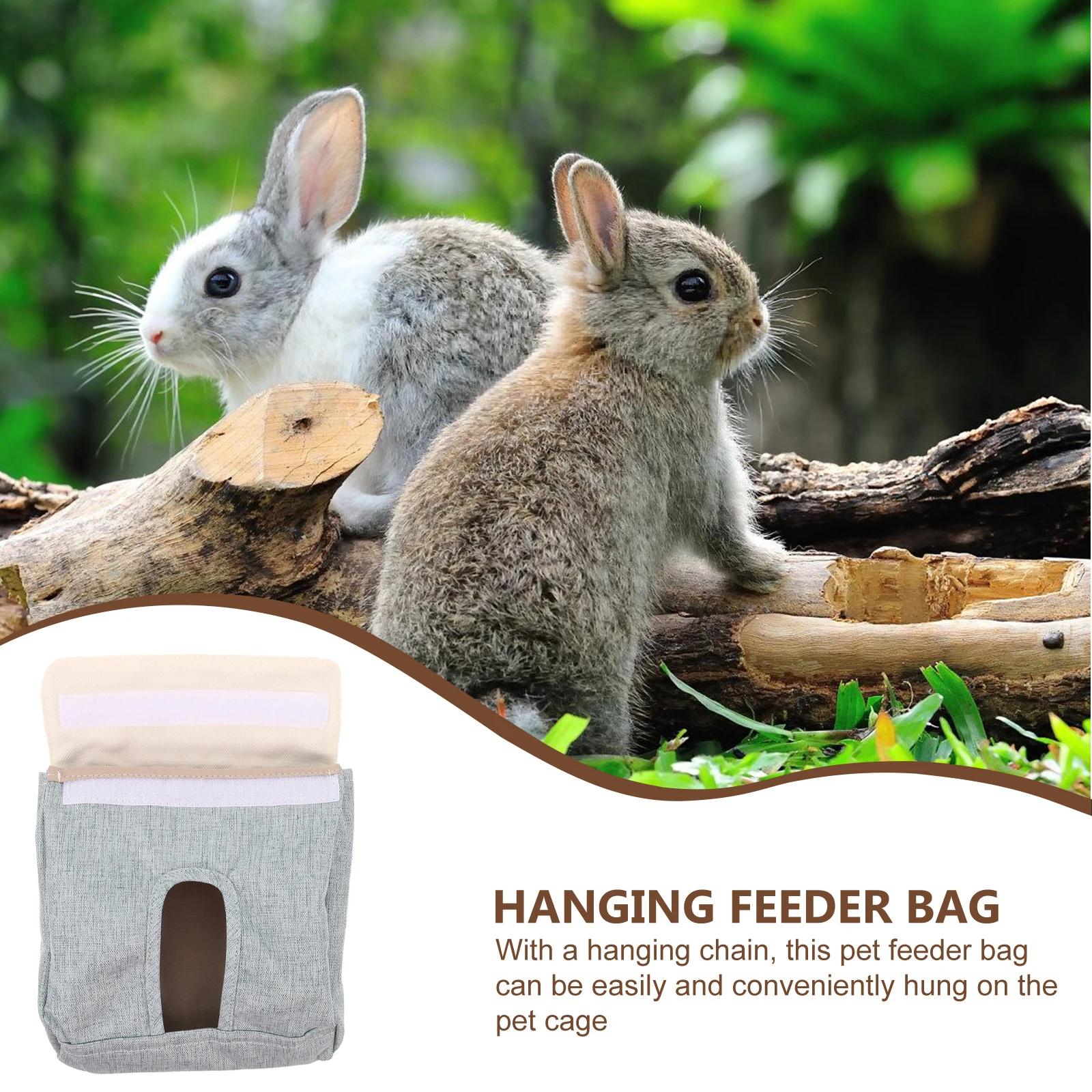 

Rabbit Hay Feeder Bag Small Animal Hanging Feeder with Chain Grass Dispenser for Guinea Pigs Bunnies Feeding Bag
