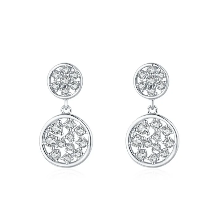 

Light Luxury High End S925 Sterling Silver Diamond Pendant Earrings for Women