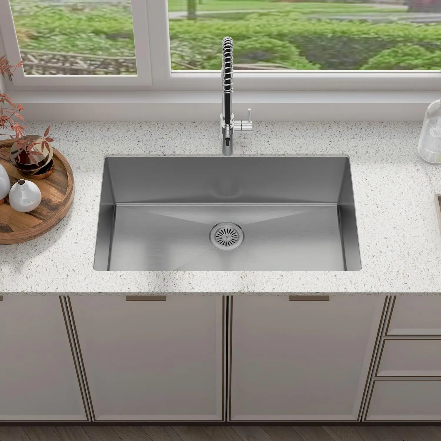 

Single Bowl Kitchen Sink with 18 Gauge 304 Stainless Steel Satin Finish -S (Sink Only)