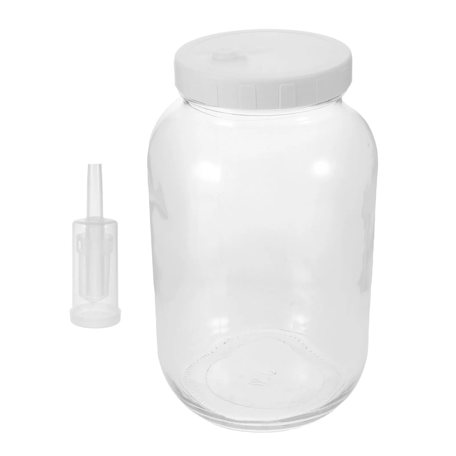 1 Gallon Large Fermentation Jar Glass Wide Mouth Airtight Airlock Pickle Sauerkraut Fermenting Jar for Bread Starter