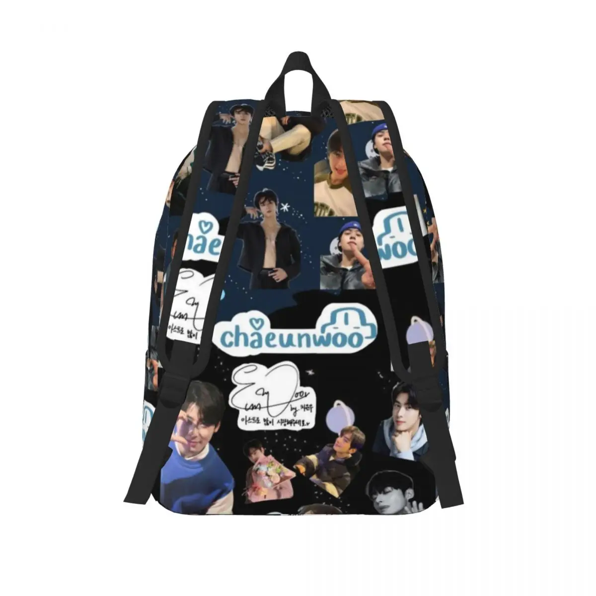 Cha Eunwoo-Mochila estrela da série verdadeira beleza para homens e mulheres, casual, colegial, mochila empresarial, laptop, computador, bolsas de lona, presente