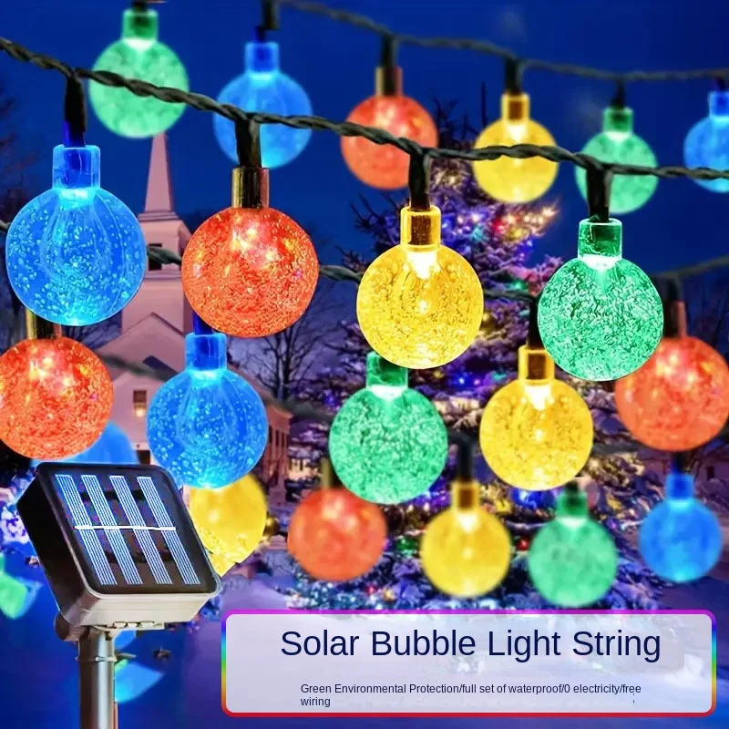 

Solar powered LED color lights, waterproof bubble ball lights, courtyard atmosphere hanging tree crystal ball lights
