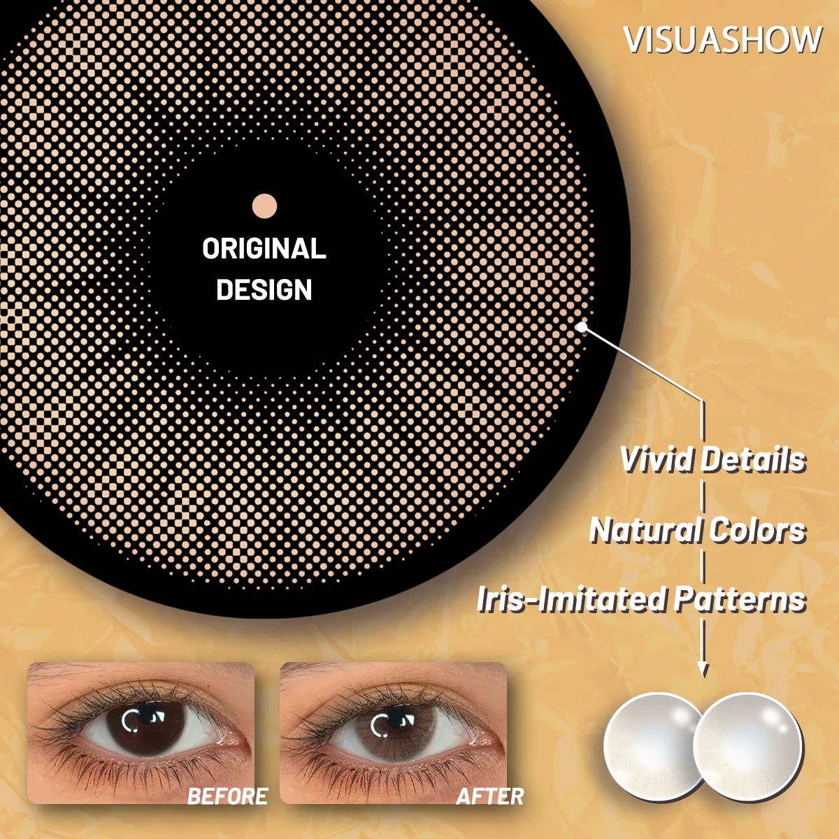 VISUASHOW Hidrocorcolor Farbige Kontaktlinsen 14,2 mm Halbjährliche Verwendung Natürliche Weiche Linsen Tägliche Kosmetische Kontaktlinsen – Detail 4