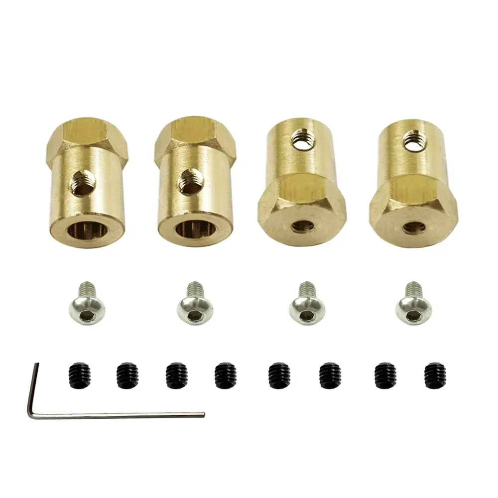 NEW Brass Combiner Wheel Hub Hex Adapter 5mm to 12mm Copper Adapter for MN WPL Model Car WPL D12 B14 B16 B24 B36 C14 C24 MN