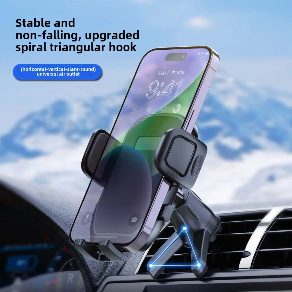Car Air Vent Phone Holder Triangle Stable Clamp Auto Lock Cellphone Mount Air Outlet Smartphone Navigation Support Bracket