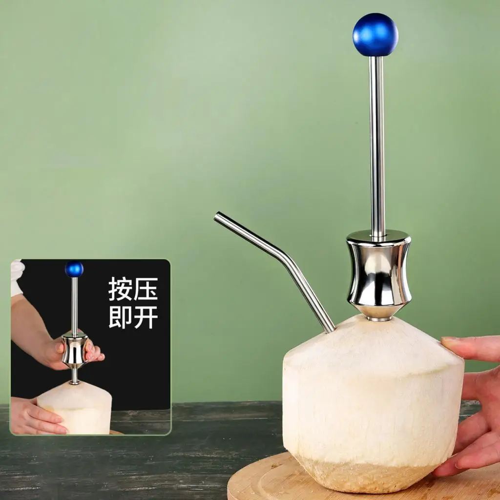 Portable Coconut Opener Easy Grip Fruit Opener Stainless Steel Eco Friendly for Tropical Fruit Lovers