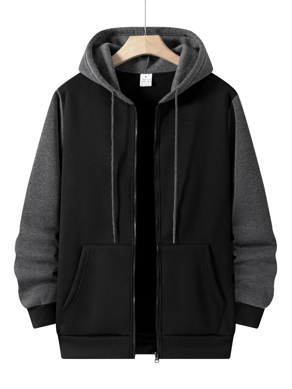 Herbst Zipper Verschluss Hoodies Langarm Jacke männer Sport Casual Mit Kapuze Sweatshirt Multi Taschen Outdoor Jogging Kleidung – Detail 4