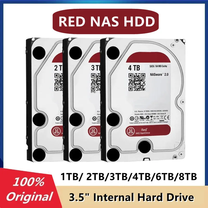 Original Red Nas HDD 1TB 2TB 4TB 3TB 6TB 8TB 3.5