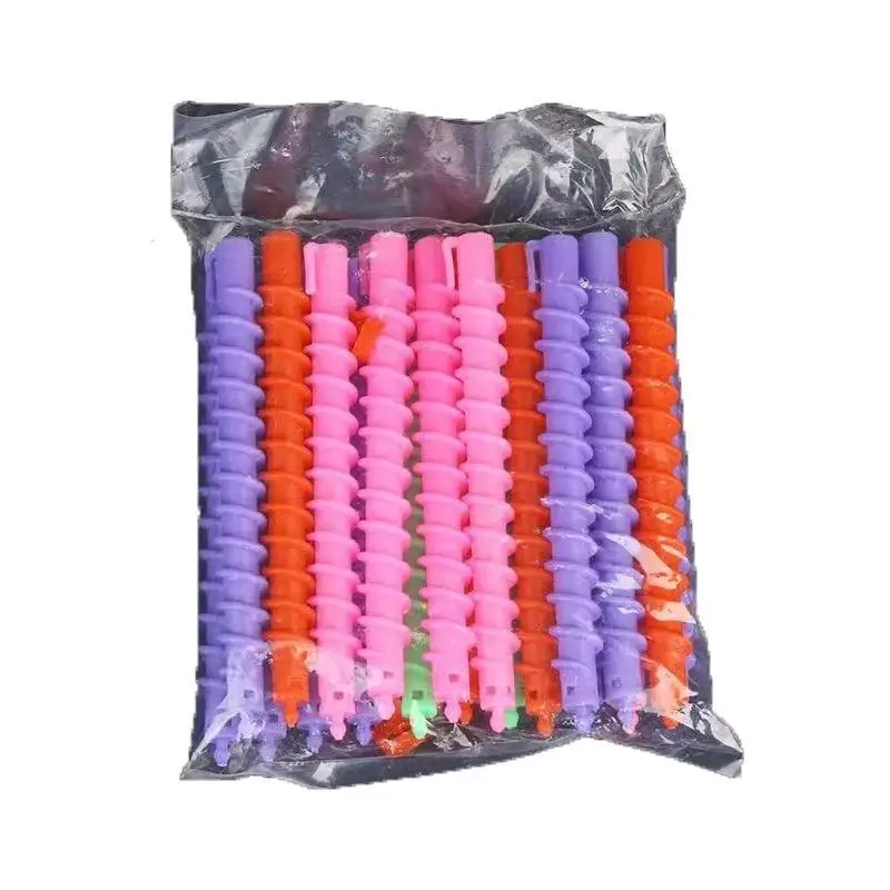 1 Bag Random Curling Rods Heatless Curls Mixed Color Spiral Hair Styling Tools For Cold Perming Suitable For Hair Salons