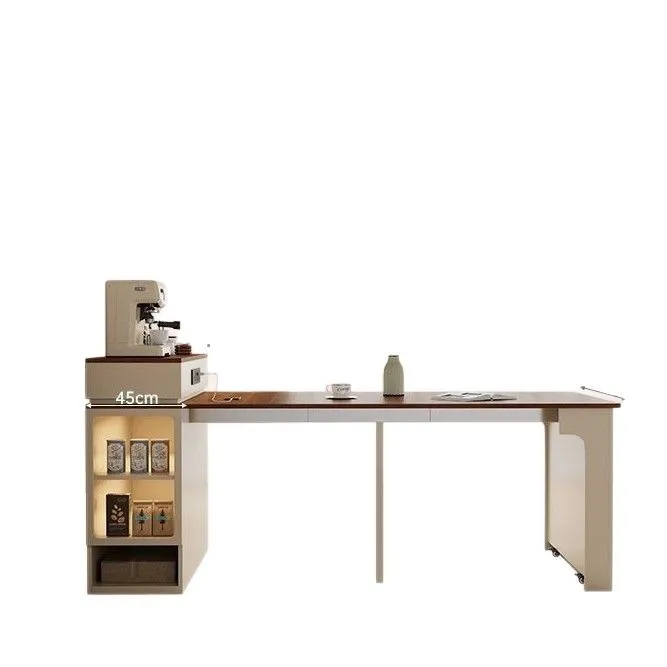 

High-end light luxury cream wind island dining table integrated household