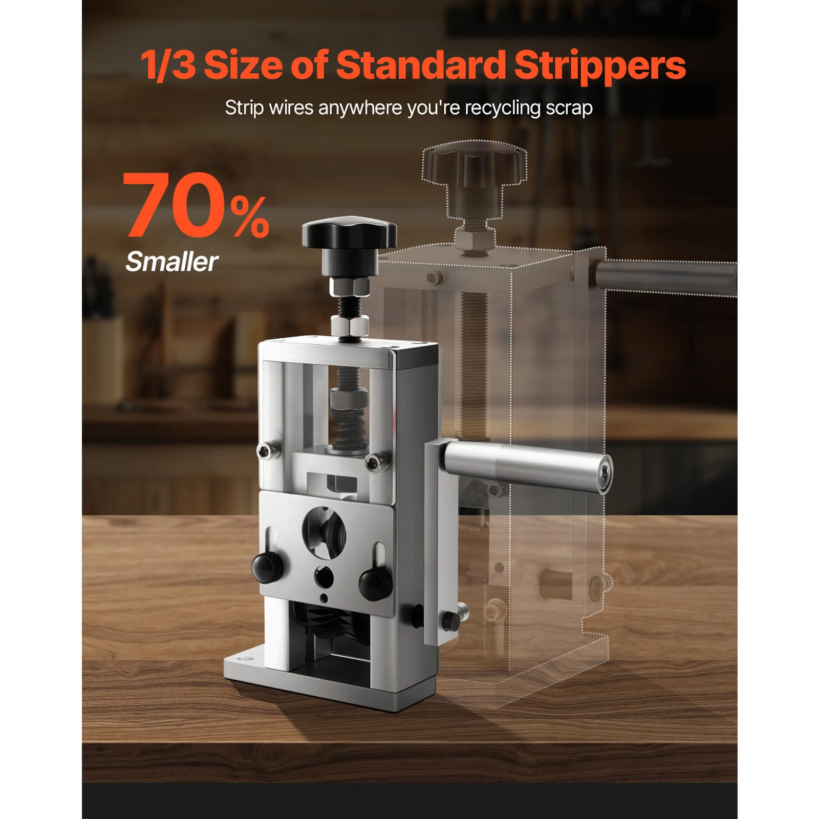 ماكينة تجريد الأسلاك اليدوية بإطار من سبائك الألومنيوم من SucceBuy بقدرة 0.06-1 في كرنك اليد أو مثقاب مدعوم لإعادة تدوير خردة النحاس