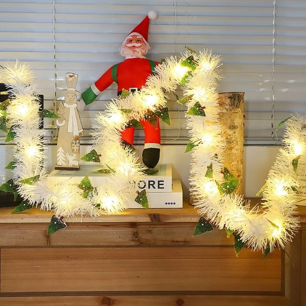 Corda de luz divertida de 5 metros, decoração de floco de neve de Papai Noel, arranjo de cena de Natal e Ano Novo