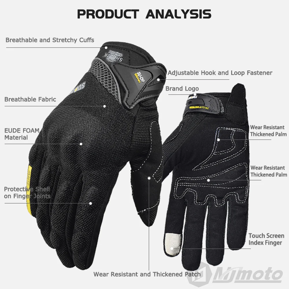 SUOMY-Gants de Moto Respirants et Épais à Absorption des Chocs, Coque de Protection pour Course de Motocross, VTT, MX, Été