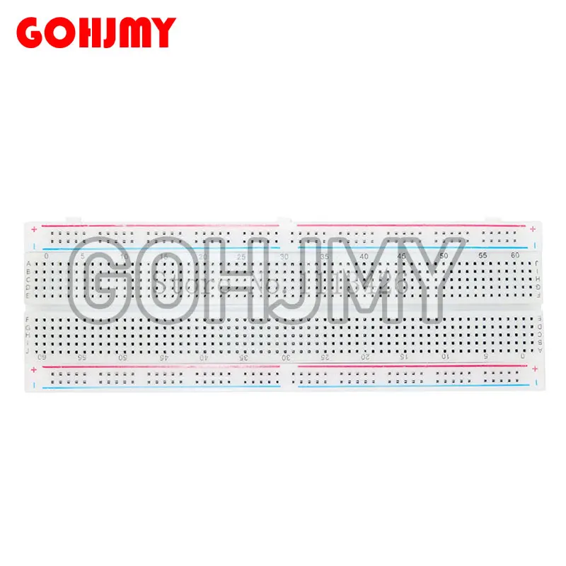 1pcs/lot 400 holes MB102 830 Points Solderless PCB Breadboard MB-102 Solderless Test Protoboard DIY breadboard White/Transparent