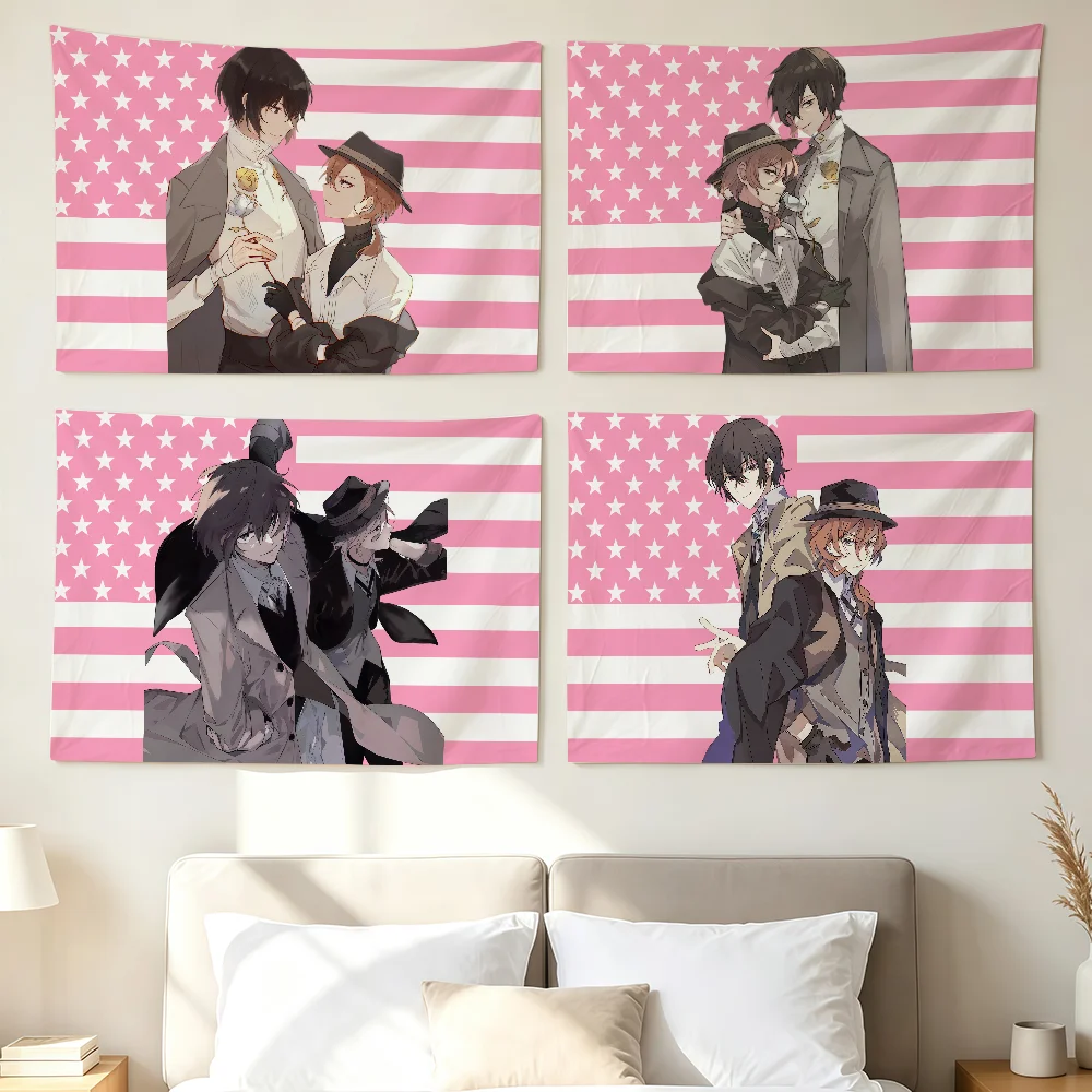Anime B-Bungo S-Stray Dogs Flag Wall Decorations Home Decor Suitable For Living Rooms Bedrooms Dormitories Parties And Holidays