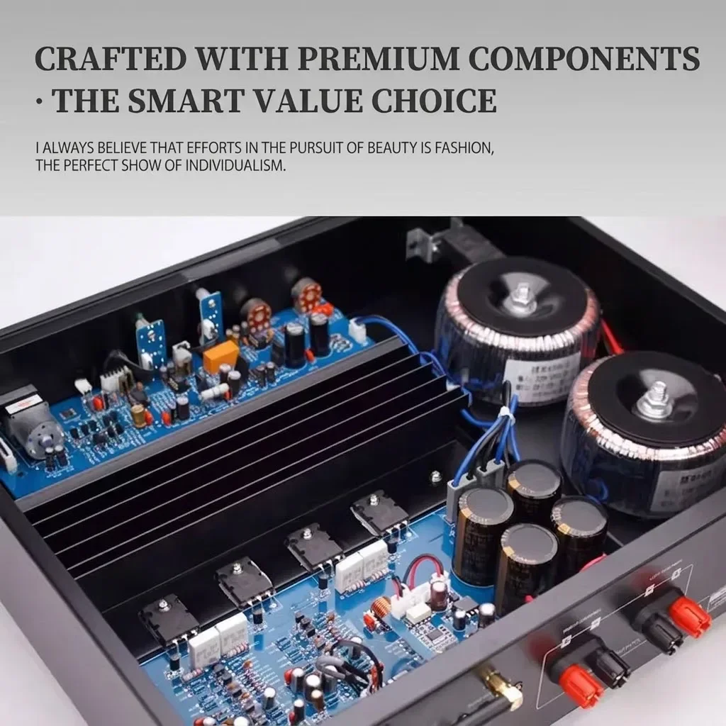 

Усилитель звука SoundMaker-TS-1A New HiFi 2.0-канальный стерео для домашнего аудио с двойным тороидальным трансформатором, Bluetooth 5.0, пульт дистанционного управления