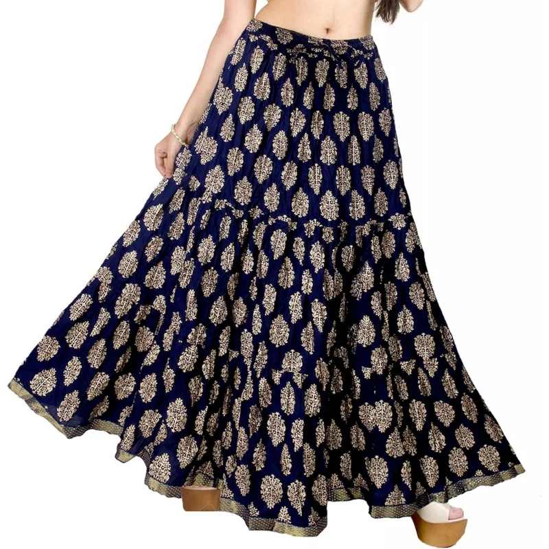 

Flowy Long Skirt for Women A Line Casual Beach Party Holiday Maxi Skirts (S113-P)