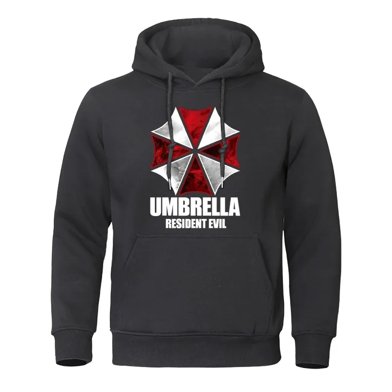 Red And White Protective Umbrella Hoody Mens Personality Loose Hoodie Fashion Pullover Sweatshirt Oversized Fleece Clothing Man