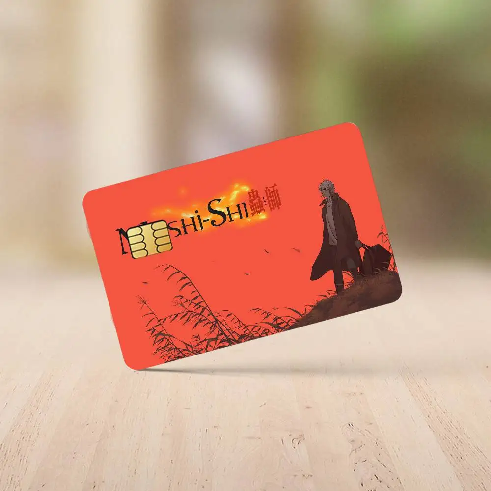 أنيمي موشي شي ملصقات بطاقة الائتمان الجلد لحافلة البنك مترو 4 قطعة غطاء فيلم هدية