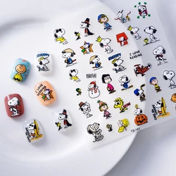 Snoopy Nail Art Stickers Nail Decoration Cute Cartoon Dog 3D Nail Decals Waterproof Kids Birthday Gifts