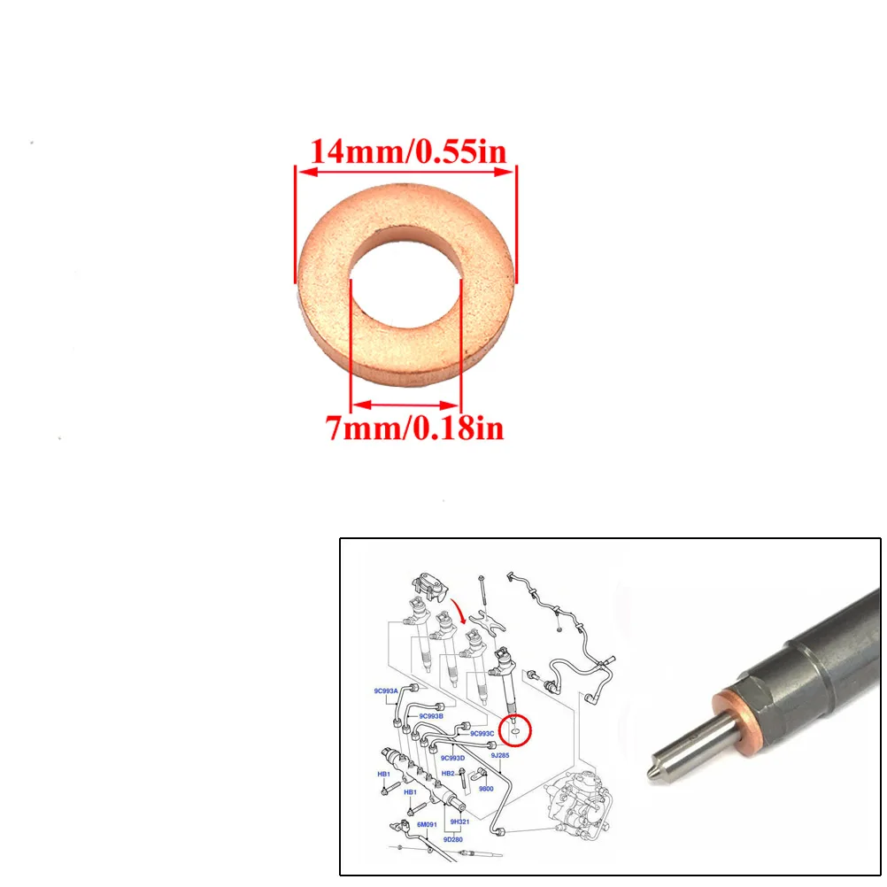 FOR FORD TRANSIT MK6 MK7 2011 2012 2013 2014 2015 2016 2017 2018 2019 2020 2.0 2.2 2.4 3.2 TDCI FUEL INJECTOR SEAL WASHER ORING