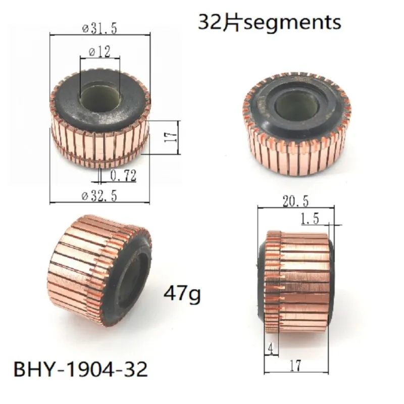 1pc 31.5x12x17(20.5)x22P Copper Bars Electric Motor Commutator BHY-1904-32