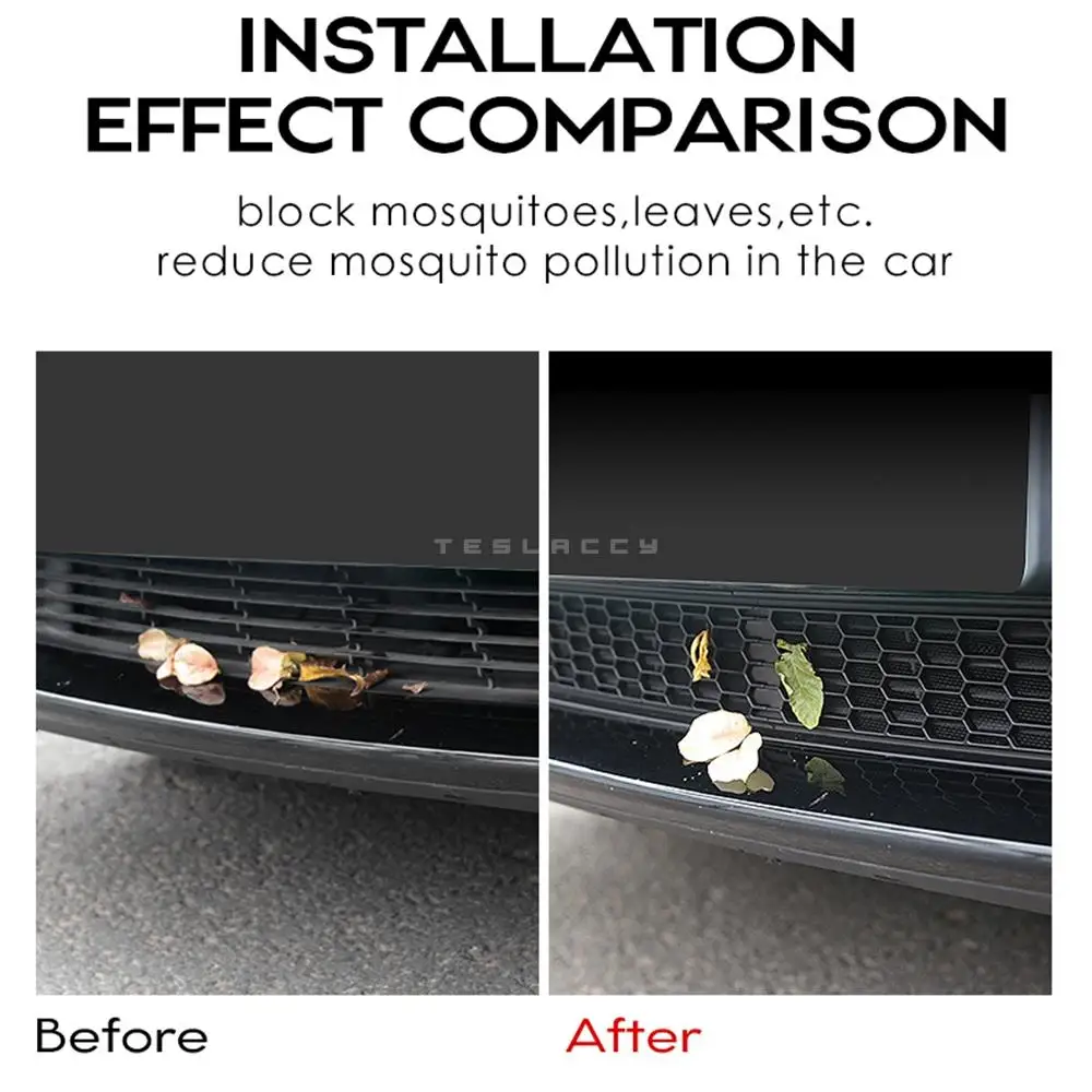 For Tesla Model Y 2024 Car Lower Bumper Anti Insect Net Anti Dust Proof Inner Vent Grille Cover Insect-proof Front Cover Inlet