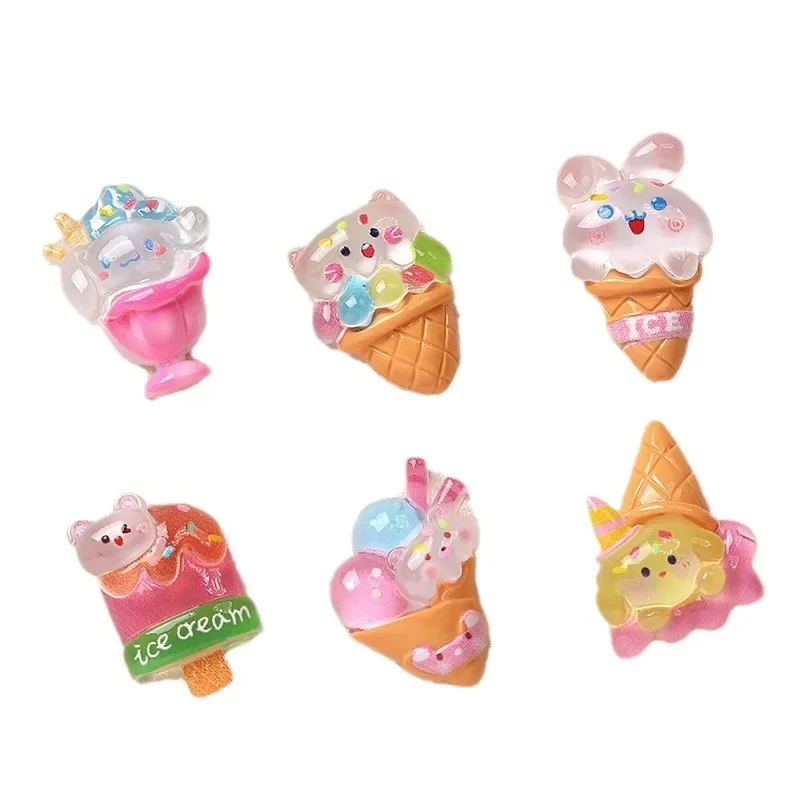 5pcs Cartoon Resin Flatback Cabochons for Diy Jewelry Making Crafts Material ice cream sanrio kt pompompurin image 5