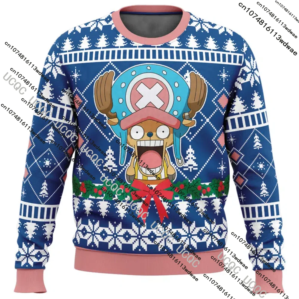 New Anime Autumn & Winter Tony Chopper Mens Ugly Christmas Pullover 3D One Piece Xmas Gift Cosplay Costume Fashion Sweatshirts